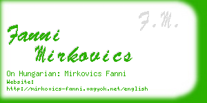 fanni mirkovics business card